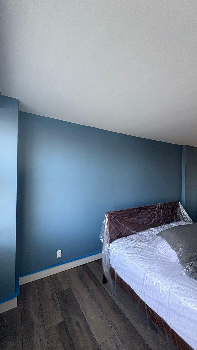 Blue bedroom finish